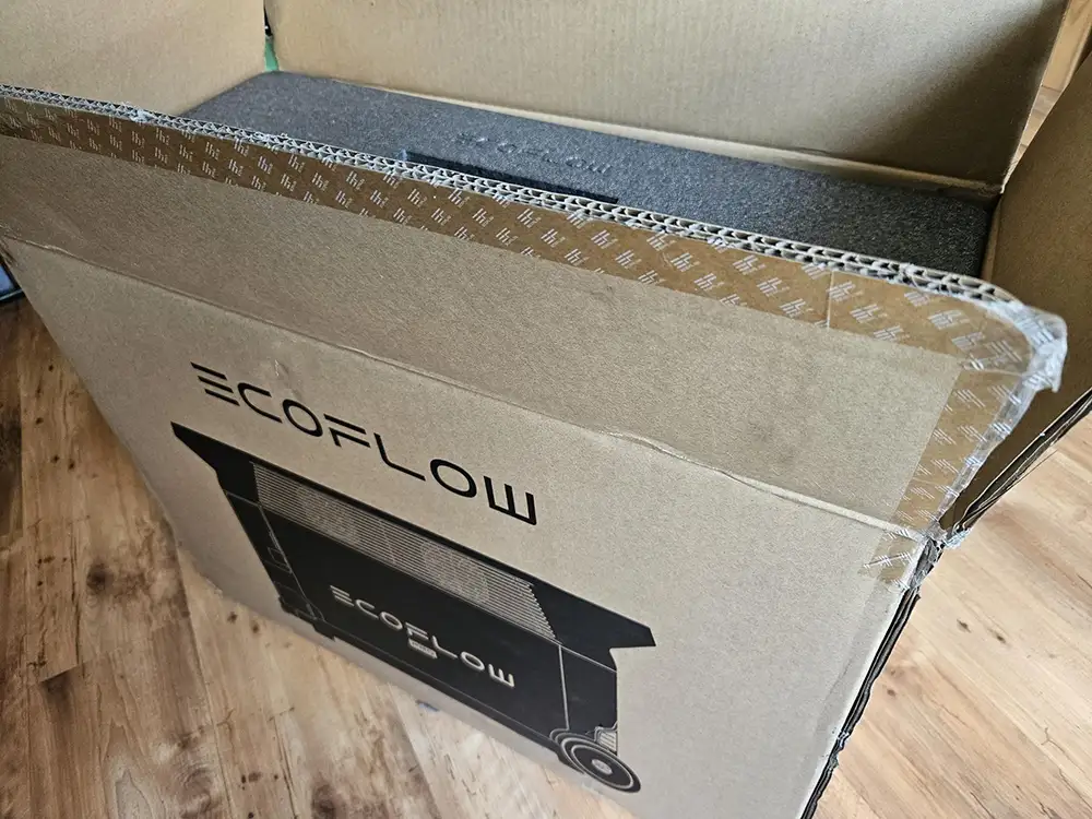 avis ecoflow delta pro boite en carton emballage